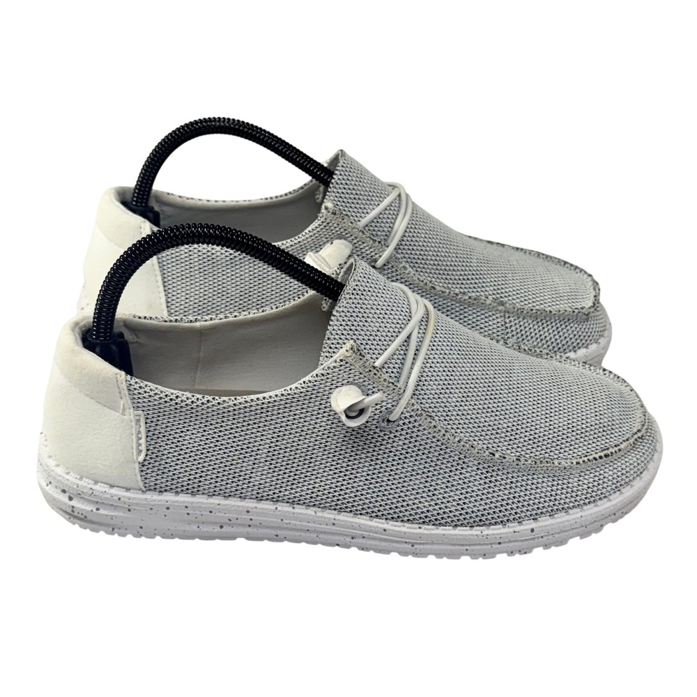 Hey Dude Wendy Sox Stone White Loafers Womens 10 Slip On Comfort Minimalist Shoe